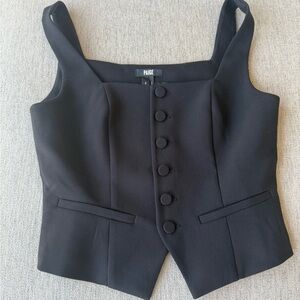 PAIGE Black Buttoned Bustier Camisole